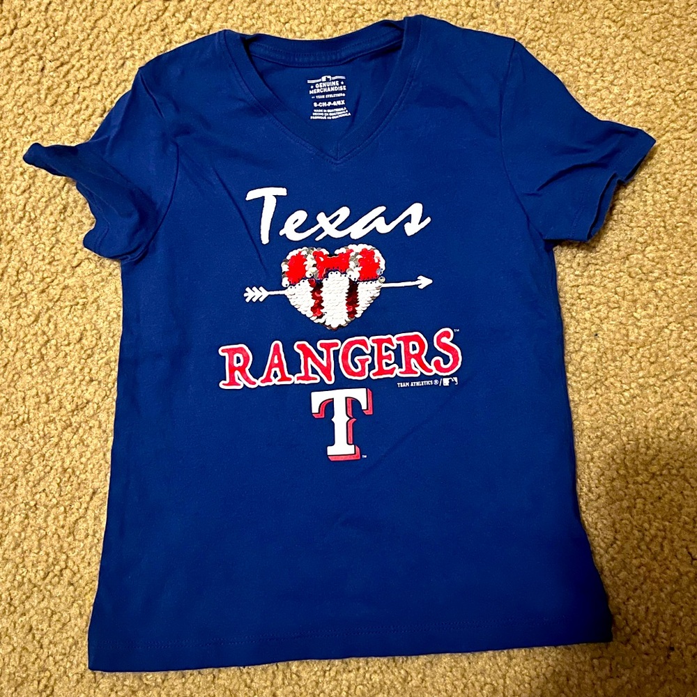 Texas Rangers Girls flip sequins on heart
